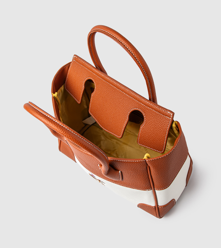 Color Block Satchel Bag