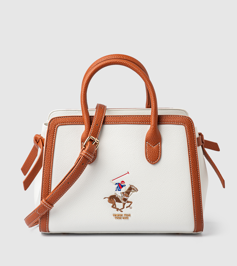 Contrast Trim Satchel Bag