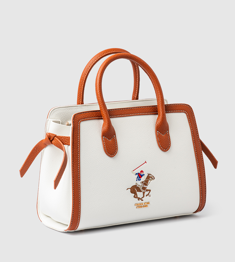 Contrast Trim Satchel Bag