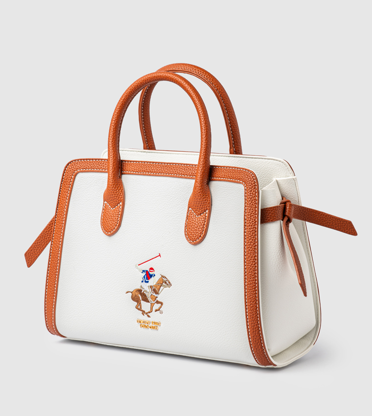Contrast Trim Satchel Bag