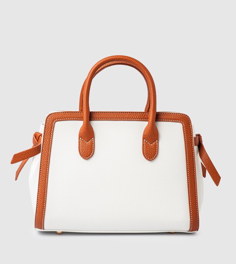 Contrast Trim Satchel Bag