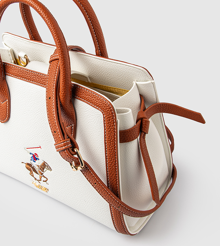 Contrast Trim Satchel Bag