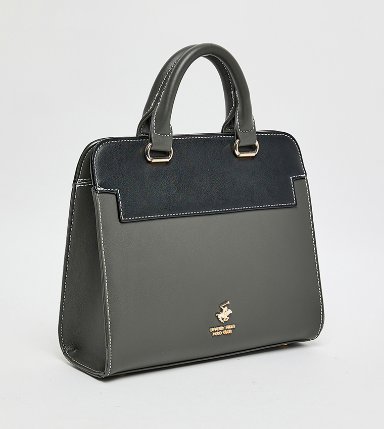 Color Block Satchel Bag