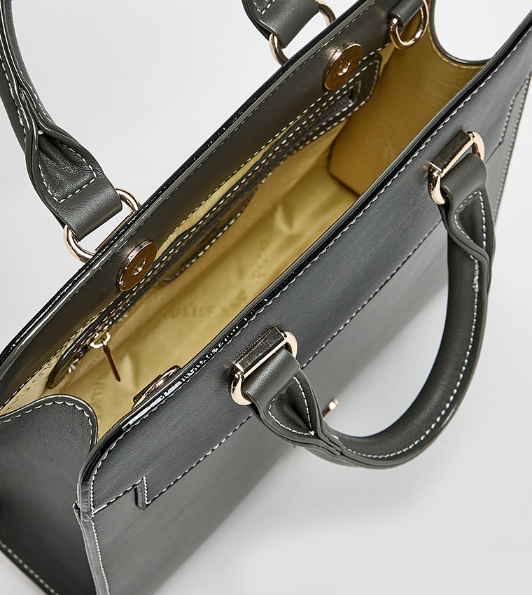 Color Block Satchel Bag