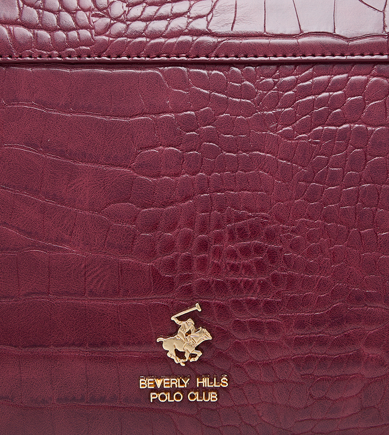 Croc Textured Satchel Bag