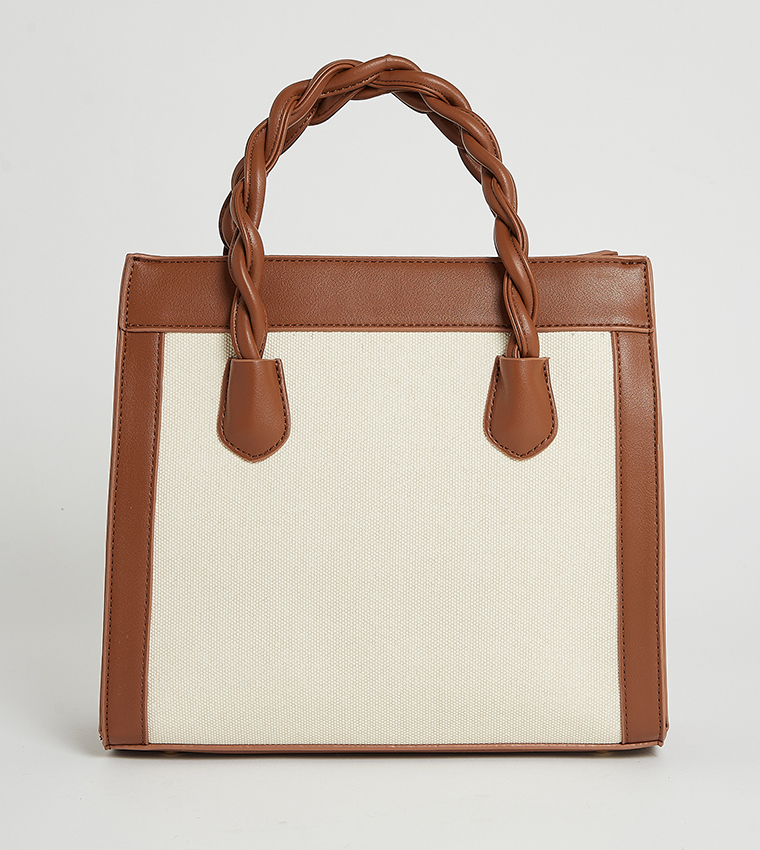 Logo Embroidered Satchel Bag
