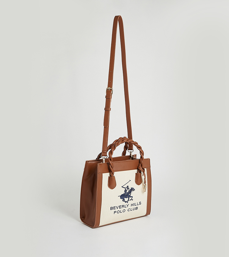 Logo Embroidered Satchel Bag