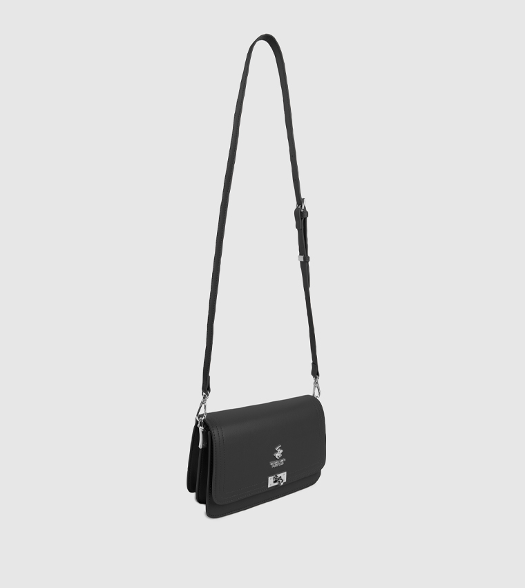 Logo Detail Twist Lock Crossbody Bag