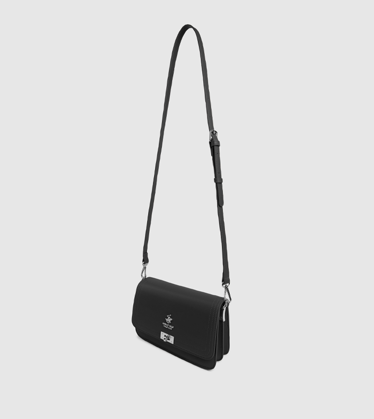 Logo Detail Twist Lock Crossbody Bag