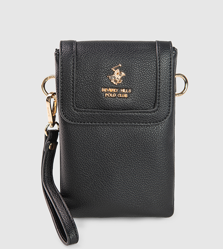 Logo Detail Flap Phone Crossbody Bag