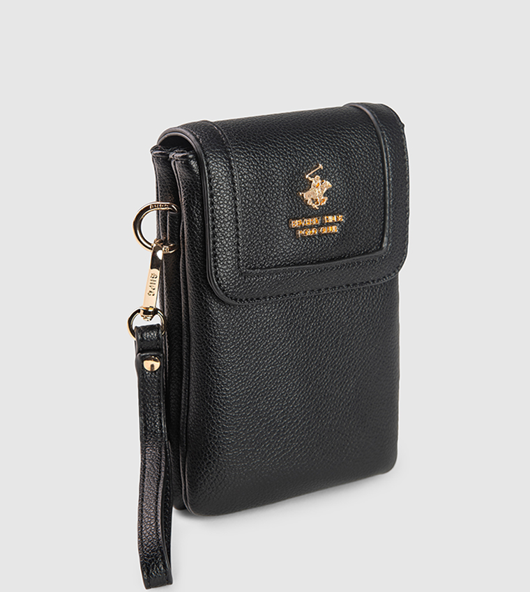 Logo Detail Flap Phone Crossbody Bag