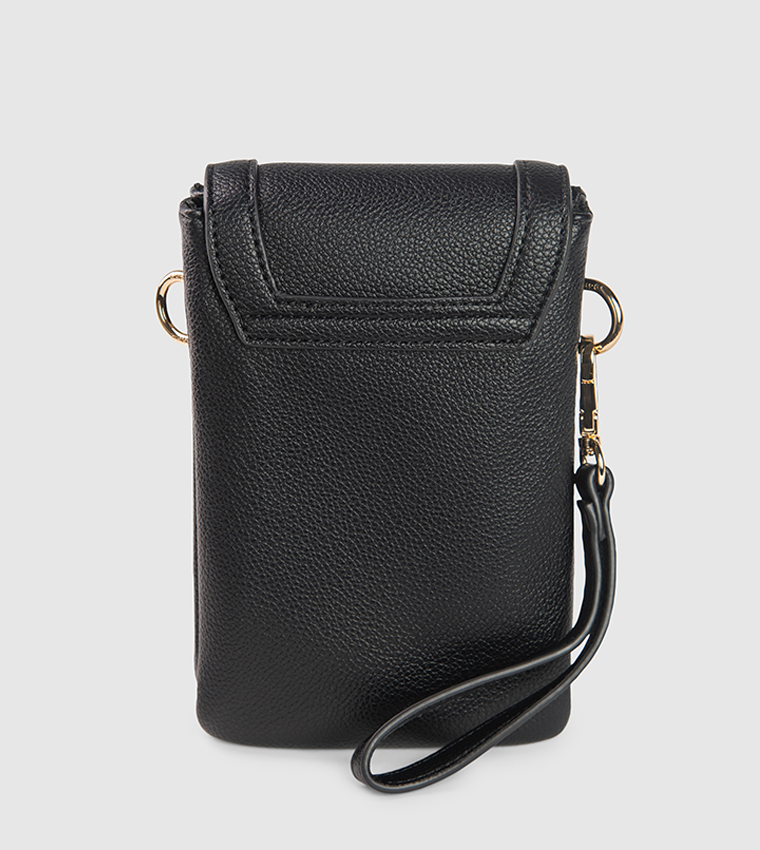 Logo Detail Flap Phone Crossbody Bag