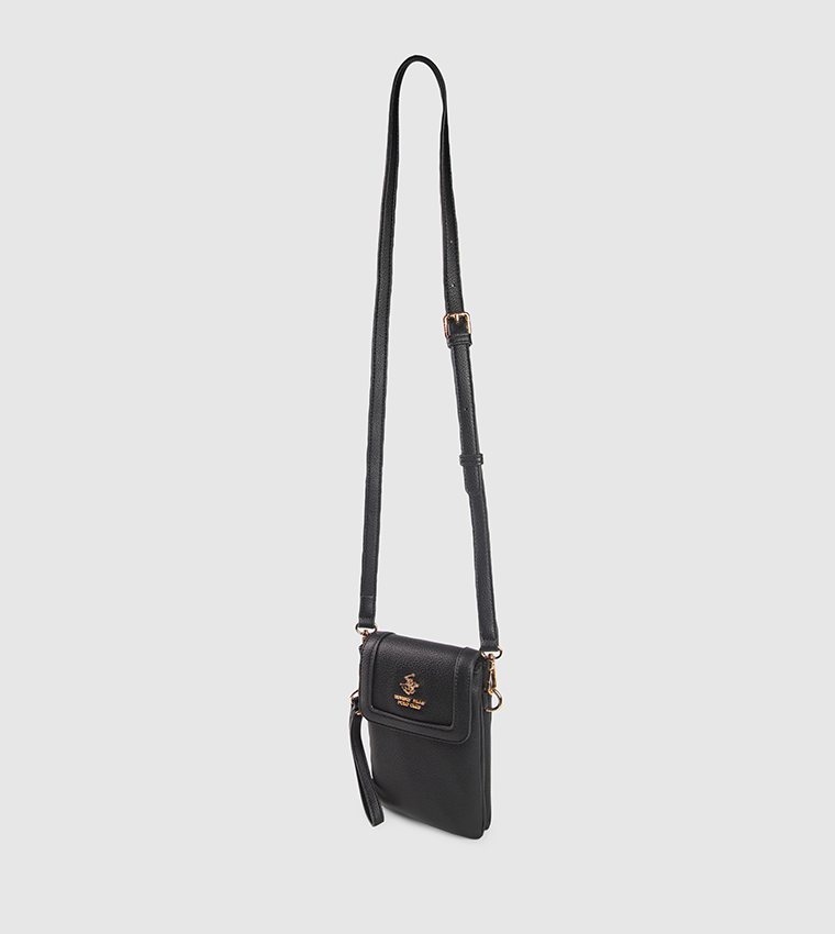 Logo Detail Flap Phone Crossbody Bag