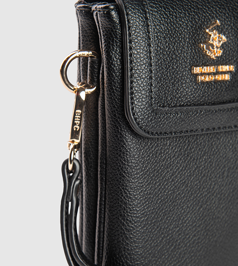 Logo Detail Flap Phone Crossbody Bag