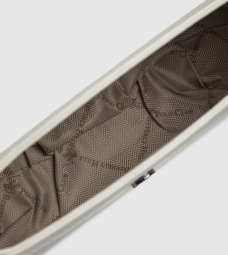 Logo Embroidered Flap Crossbody Bag