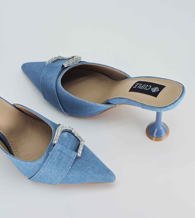 Embellished Pointed Toe Mules