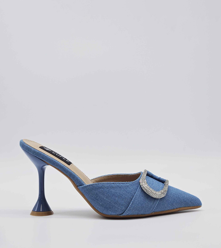 Embellished Pointed Toe Mules