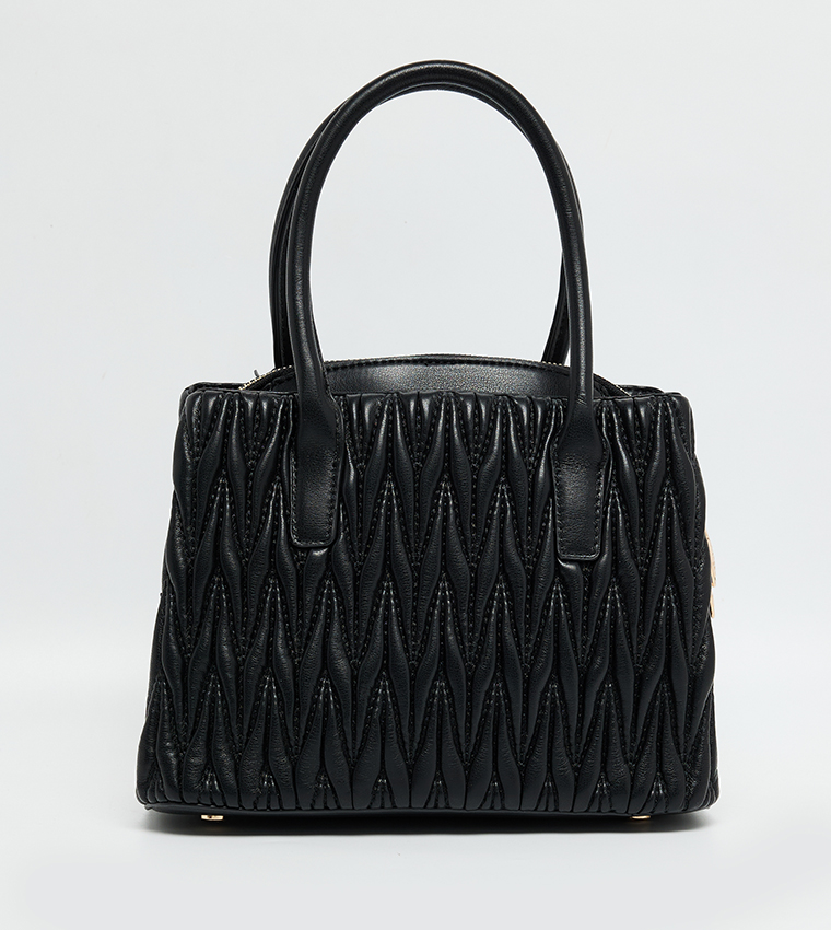 Logo Detail Quilted Satchel Bag