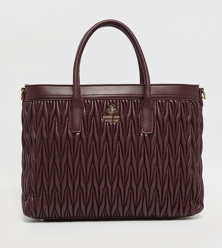 Logo Detail Quilted Tote Bag