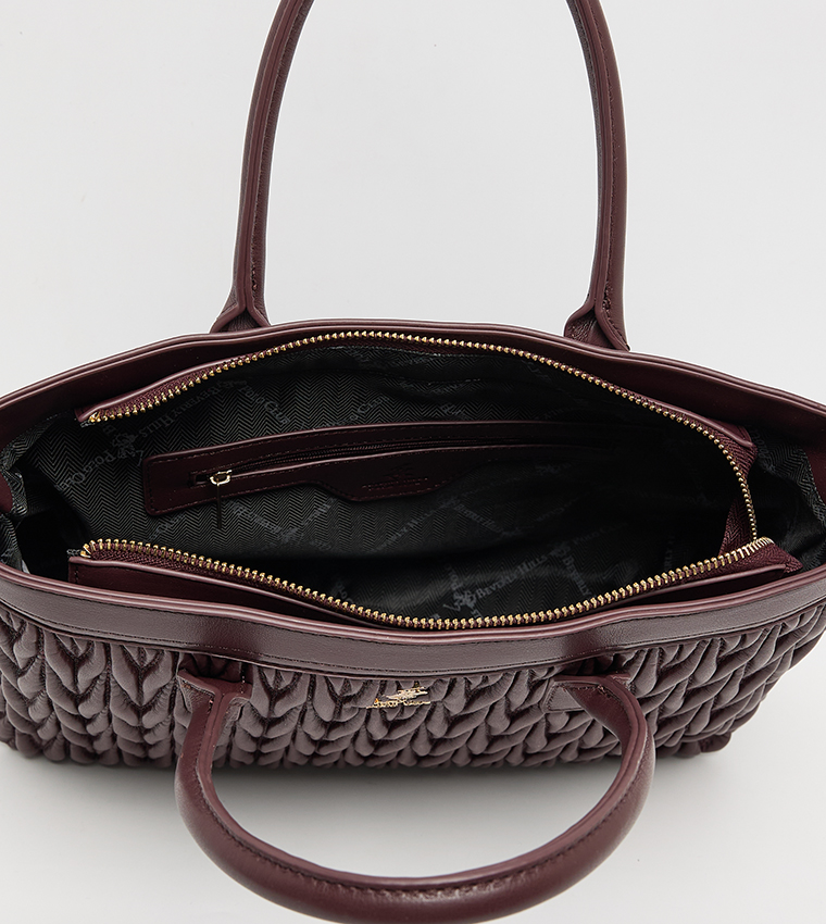 Logo Detail Quilted Tote Bag