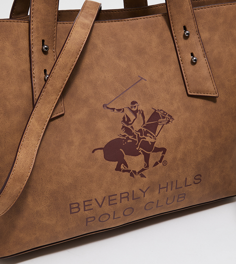 Buy Beverly Hills Polo Club Logo Printed Tote Bag With Pouch In