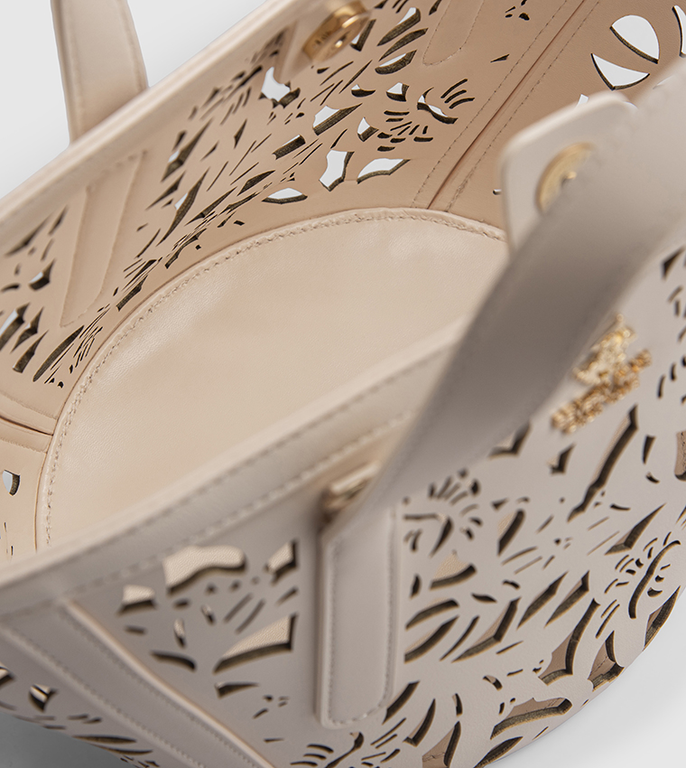 Laser Cut Zippered Tote Bag