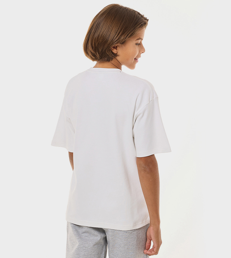 Sonic Print T-Shirt with Crew Neck and Short Sleeves