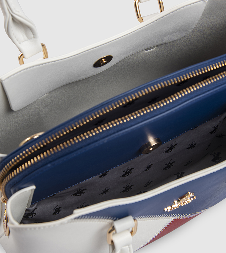 Color Block Satchel Bag