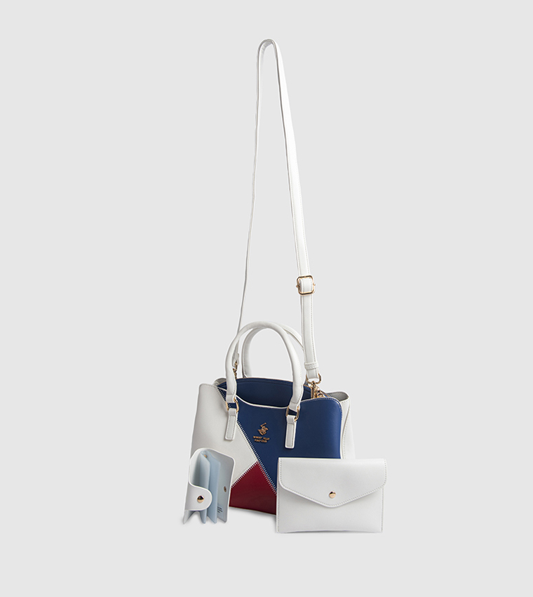 Color Block Satchel Bag