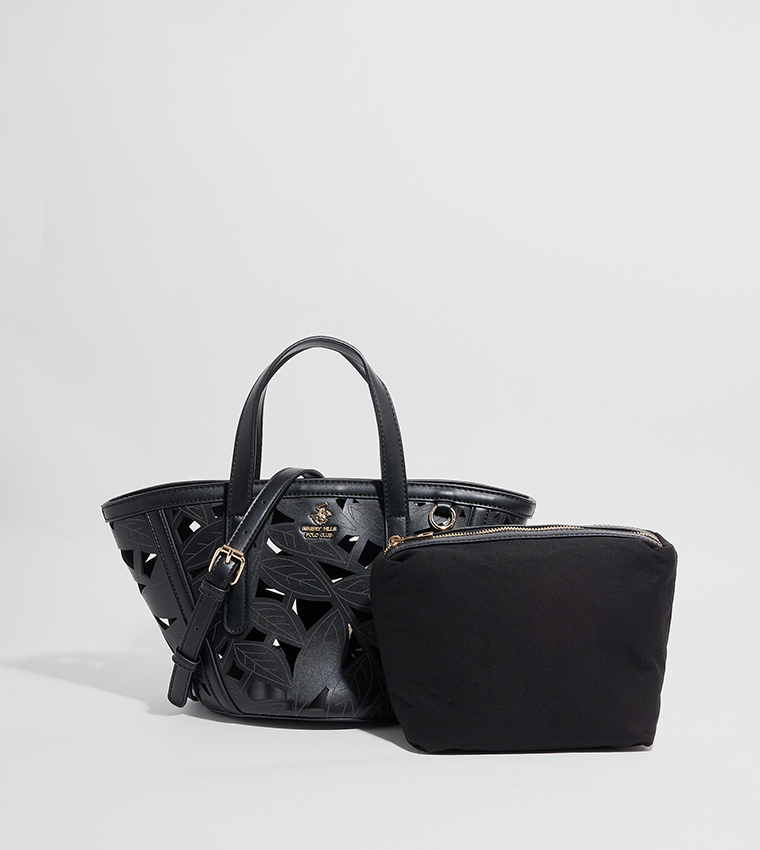 Cut-Out Tote Bag with Pouch