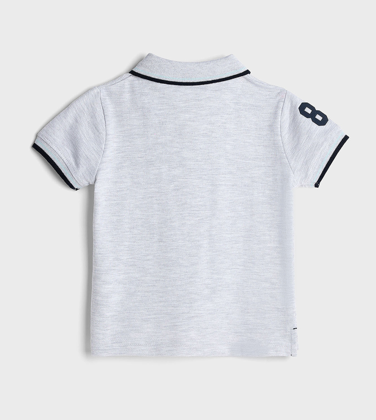 Contrast Trim Polo T-Shirt with Short Sleeves