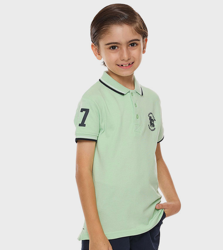 Printed Polo T-Shirt with Short Sleeves