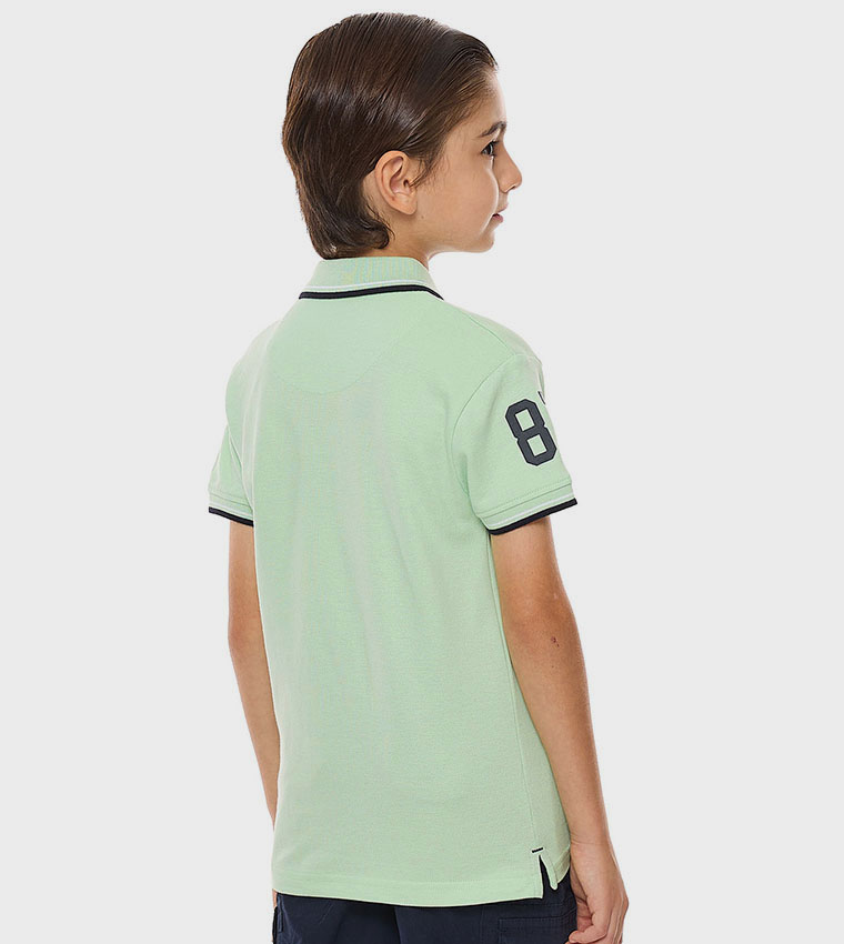 Printed Polo T-Shirt with Short Sleeves