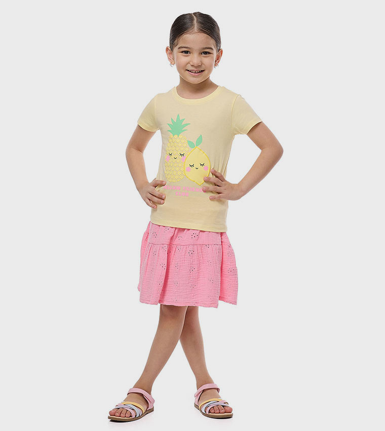 Printed T-Shirt With Crew Neck and Short Sleeves