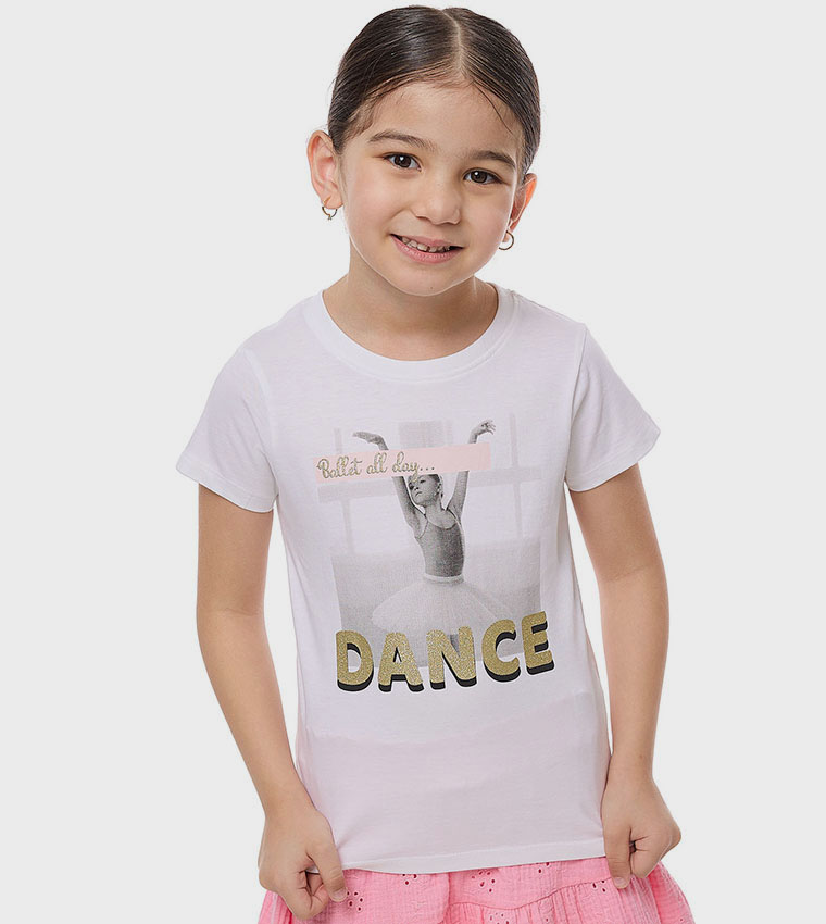 Printed T-Shirt With Crew Neck and Short Sleeves