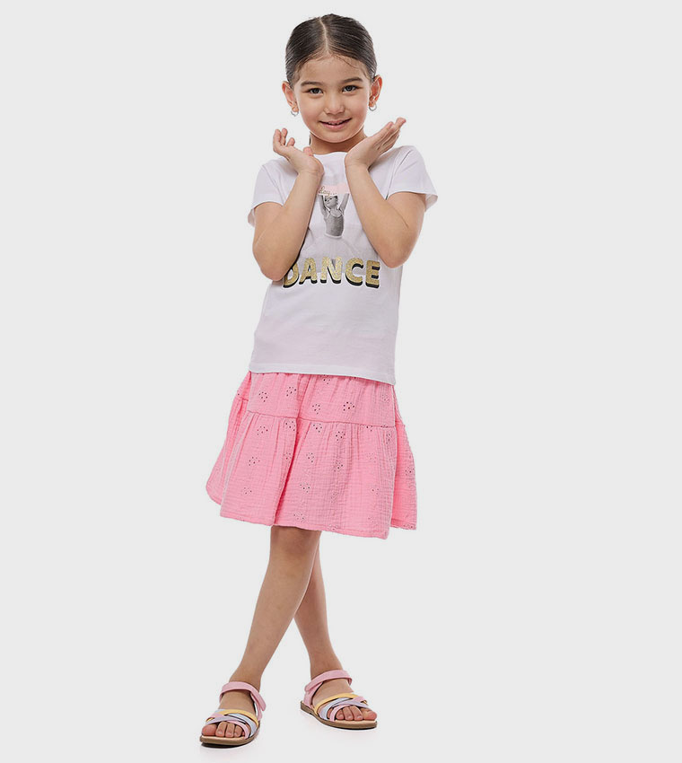 Printed T-Shirt With Crew Neck and Short Sleeves