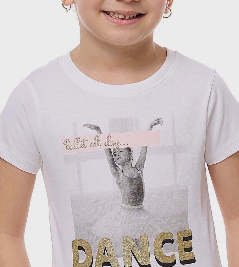 Printed T-Shirt With Crew Neck and Short Sleeves