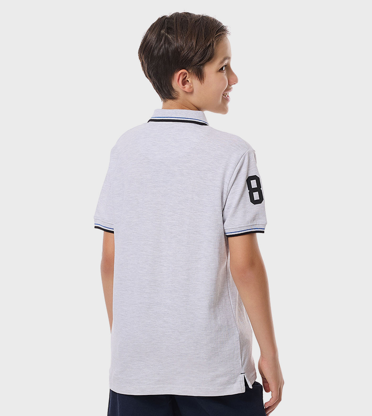 Printed Polo T-Shirt with Short Sleeves