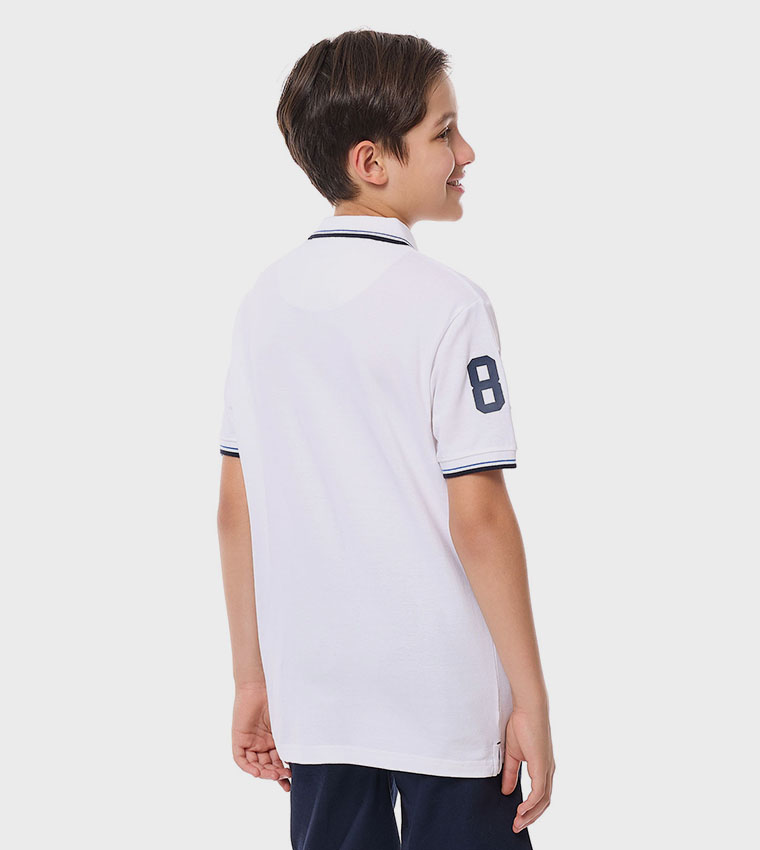 Printed Polo T-Shirt with Short Sleeves
