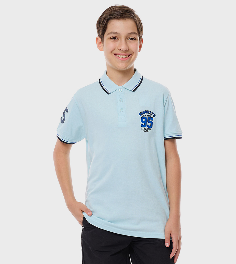 Printed Polo T-Shirt with Short Sleeves