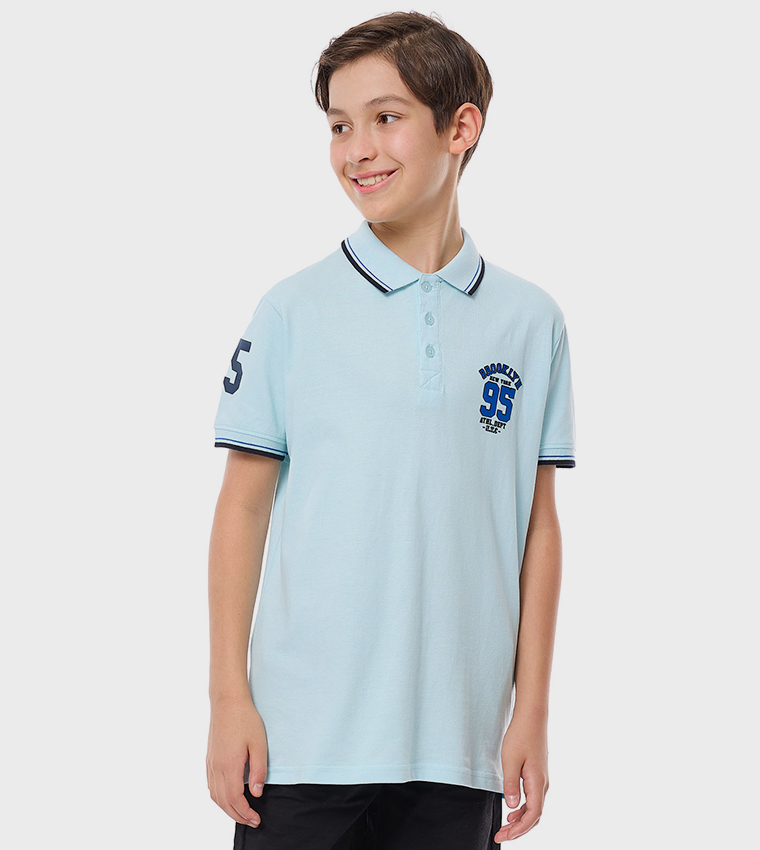 Printed Polo T-Shirt with Short Sleeves