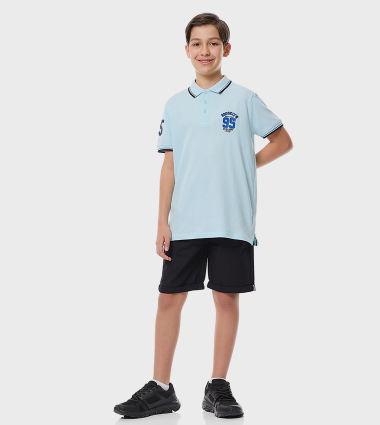 Printed Polo T-Shirt with Short Sleeves