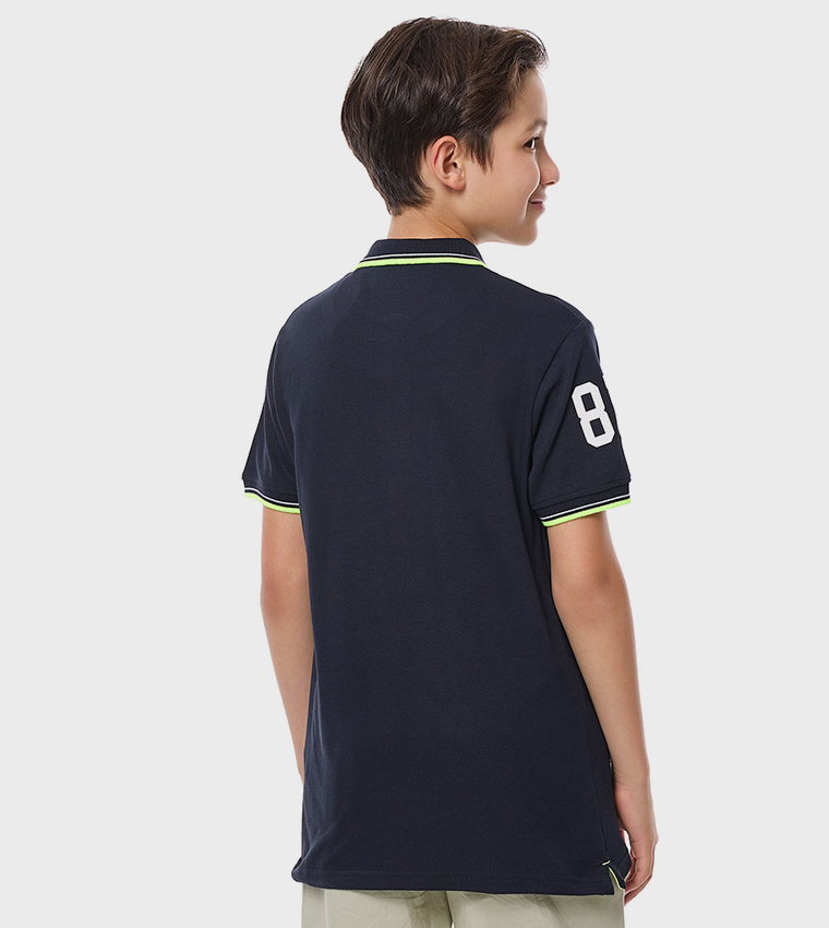 Printed Polo T-Shirt with Short Sleeves