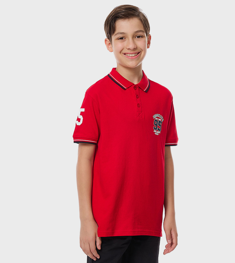 Printed Polo T-Shirt with Short Sleeves