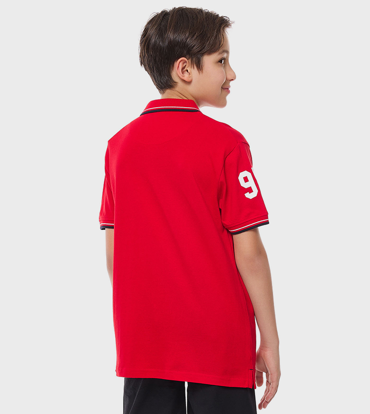 Printed Polo T-Shirt with Short Sleeves