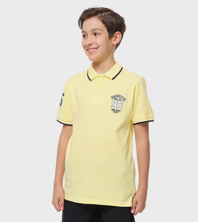 Printed Polo T-Shirt with Short Sleeves