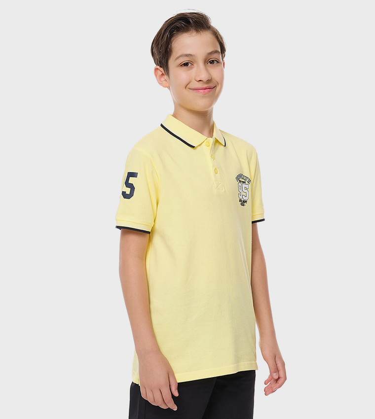 Printed Polo T-Shirt with Short Sleeves