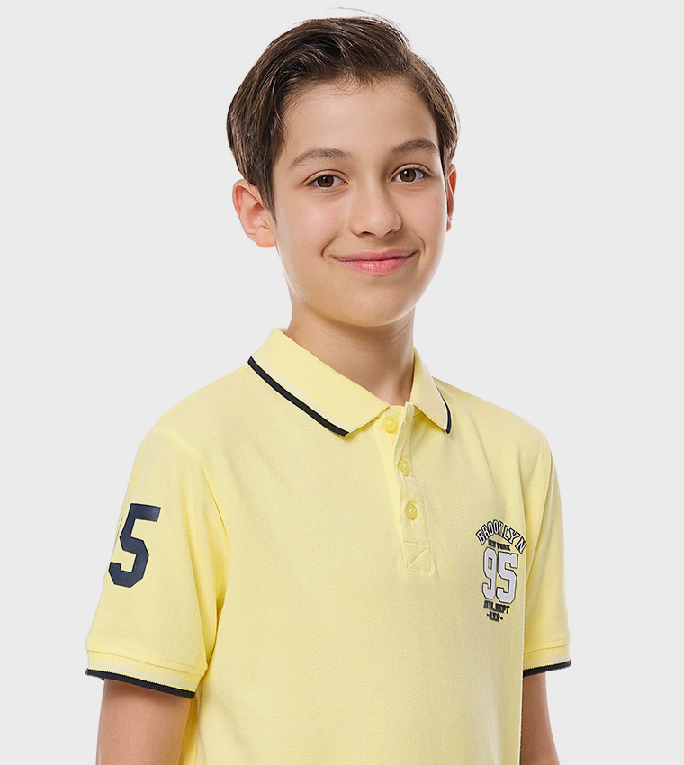 Printed Polo T-Shirt with Short Sleeves