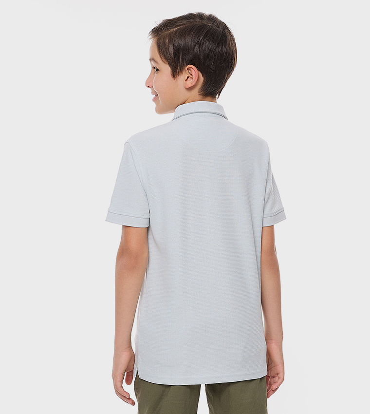 Embroidered Detail Polo T-Shirt with Short Sleeves