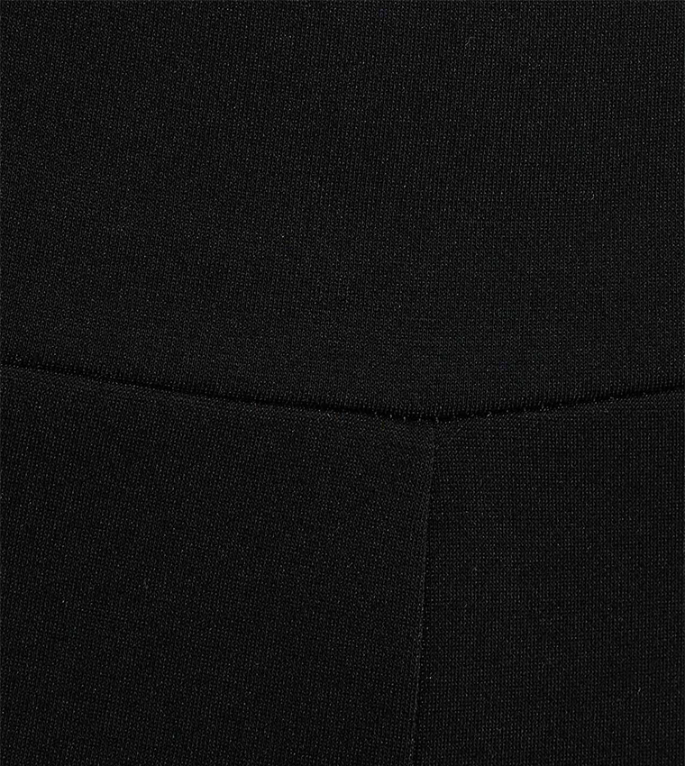 Solid Flared Trousers with Elastic Waist